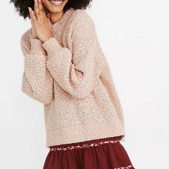 Madewell Baez Pullover Open Knit Sweater sz L - Picture 1 of 12